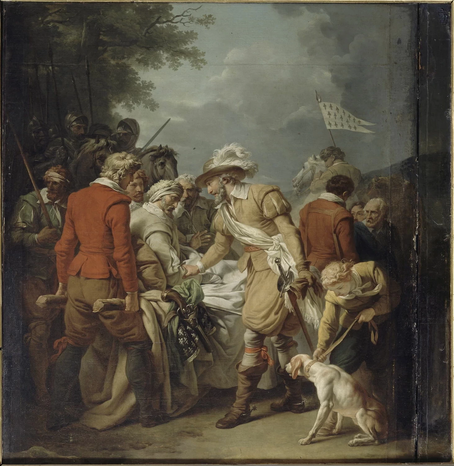 Enrico IV incontra il ferito Sully dopo la battaglia di Ivry - Musée national du château de Fontainebleau, Fontainebleau